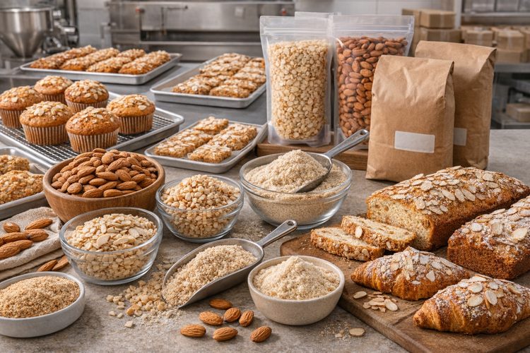 Illustrated placeholder for article titled Almond Ingredients for Bakery: Whole, Diced, Sliced and Flour Programs